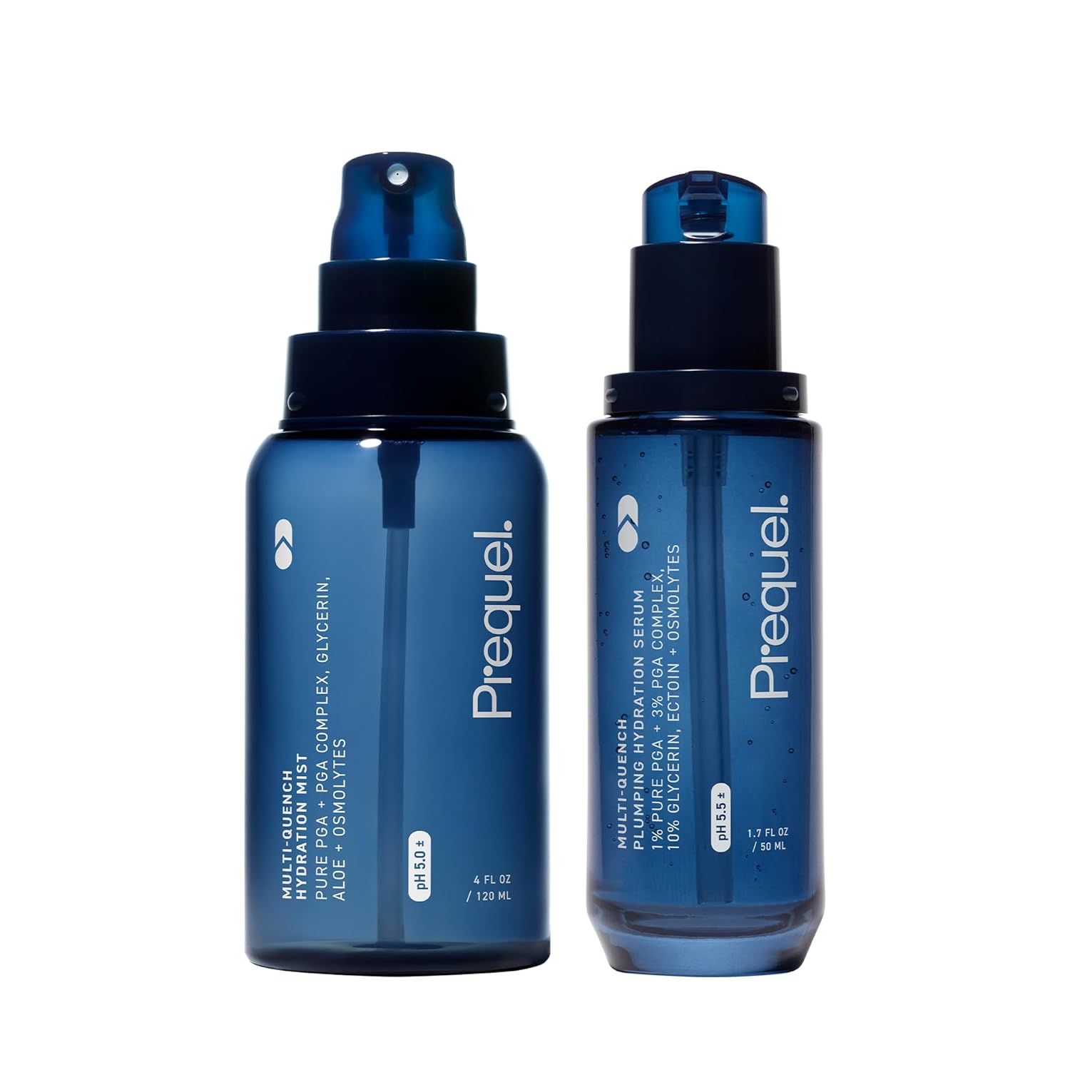 Prequel Skin Multi-Quench Hydration Mist + Plumping Hydration Serum Bundle, Facial Mist and Hydrating Serum Set