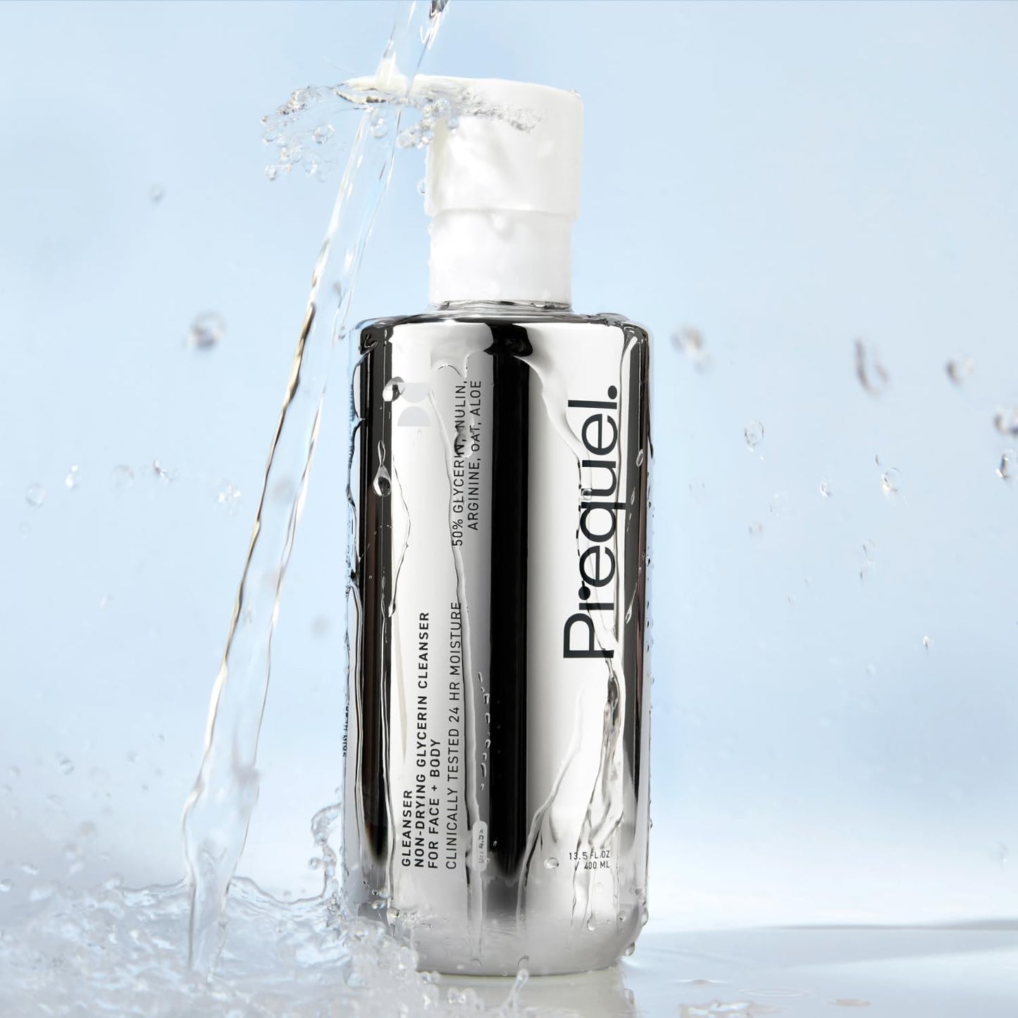 Prequel Skin Gleanser, Moisturizing Glycerin Face Wash, Unscented Sensitive and Dry Skin Face Wash Pump Bottles (Pack of 2)